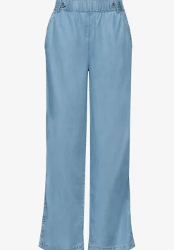High Waist Pantalon à jambes larges avec détails de boutons