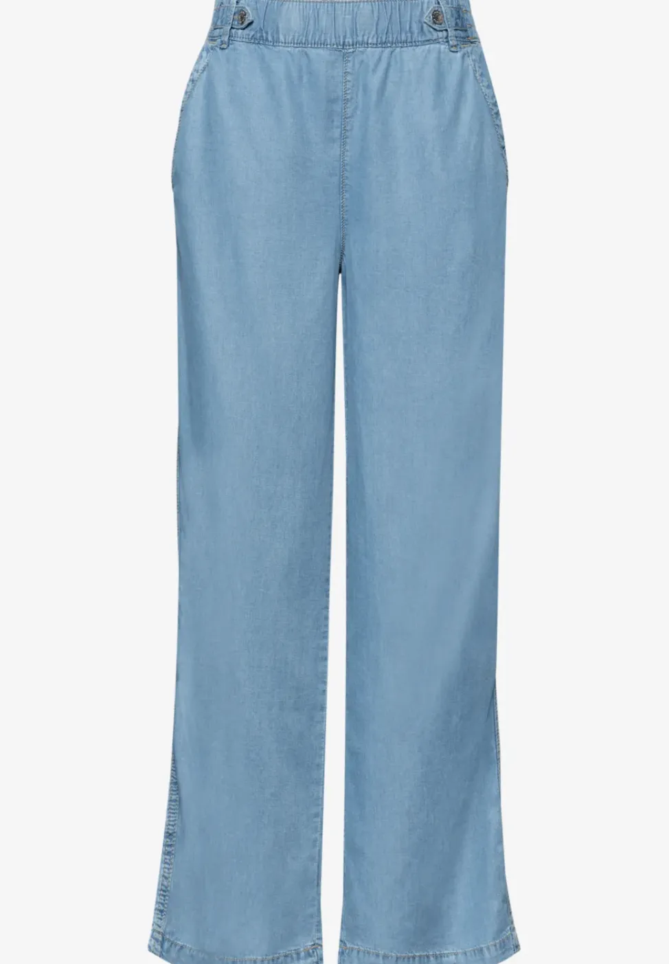 High Waist Pantalon à jambes larges avec détails de boutons