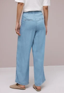 High Waist Pantalon à jambes larges avec détails de boutons