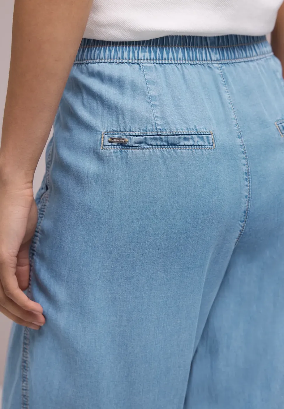 High Waist Pantalon à jambes larges avec détails de boutons