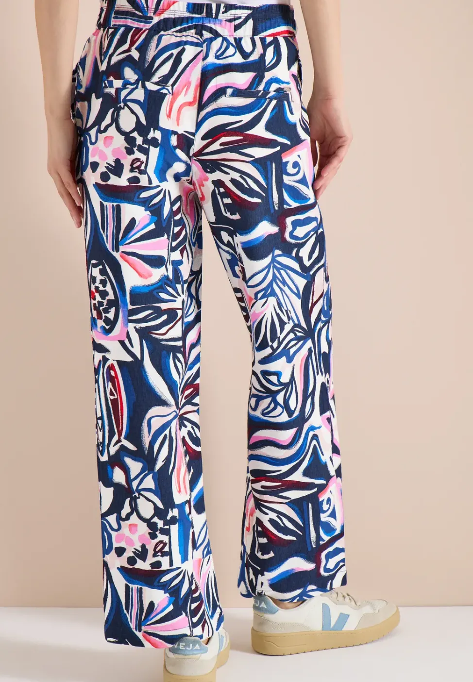 High Waist Wide Leg Pantalon avec imprimé