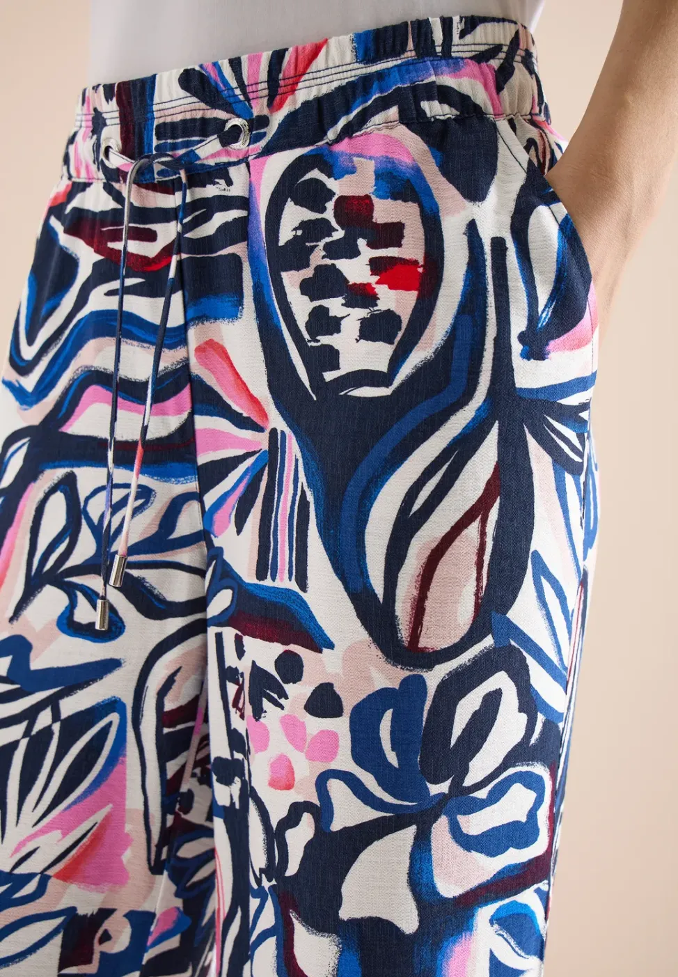 High Waist Wide Leg Pantalon avec imprimé