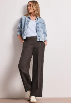 High Waist Wide Leg Pantalon en lin