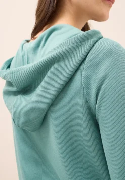 Hoodie shirt en structure côtelée