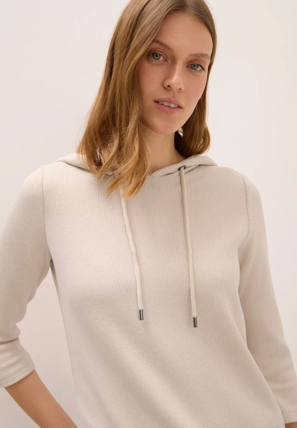 Hoodie shirt en structure côtelée