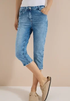 Jean capri slim à taille haute