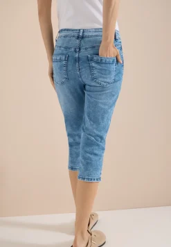 Jean capri slim à taille haute