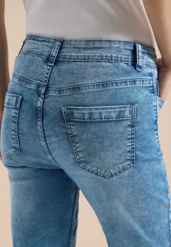 Jean capri slim à taille haute