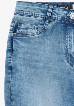 Jean capri slim à taille haute