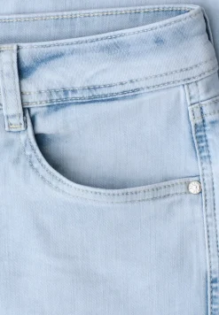 Jean coupe droite avec ourlet frangé
