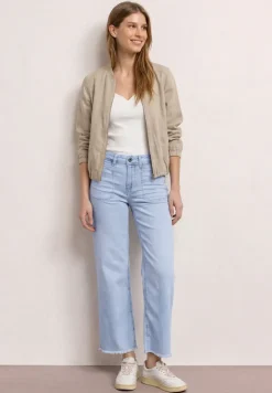 Jean jambes larges avec ourlet frangé