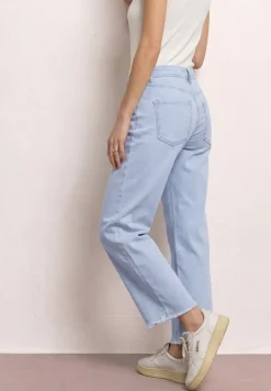 Jean jambes larges avec ourlet frangé