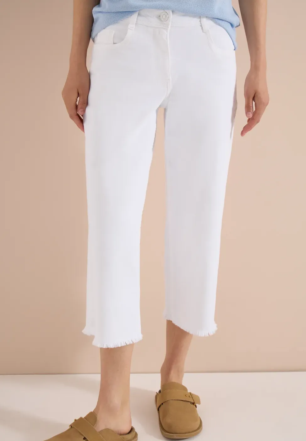Jean 3/4 à jambes larges, coupe loose