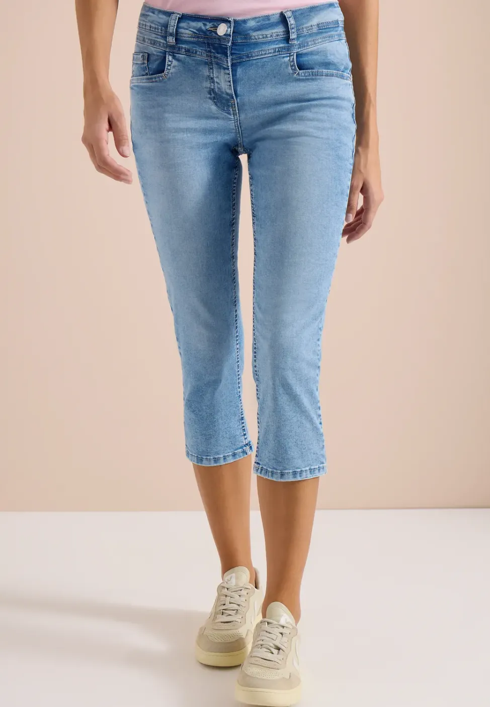 Jeans 3/4 Slim Leg en coupe décontractée