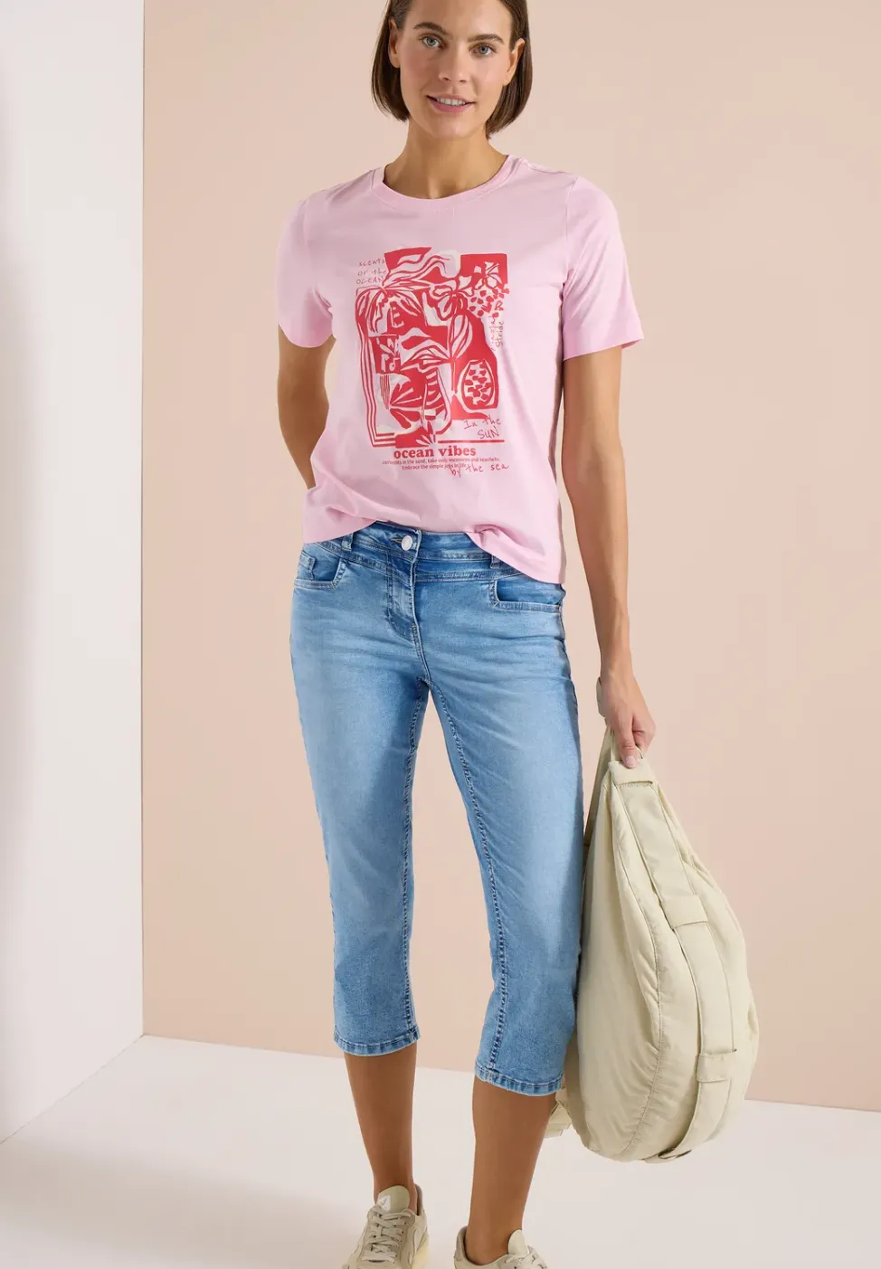 Jeans 3/4 Slim Leg en coupe décontractée