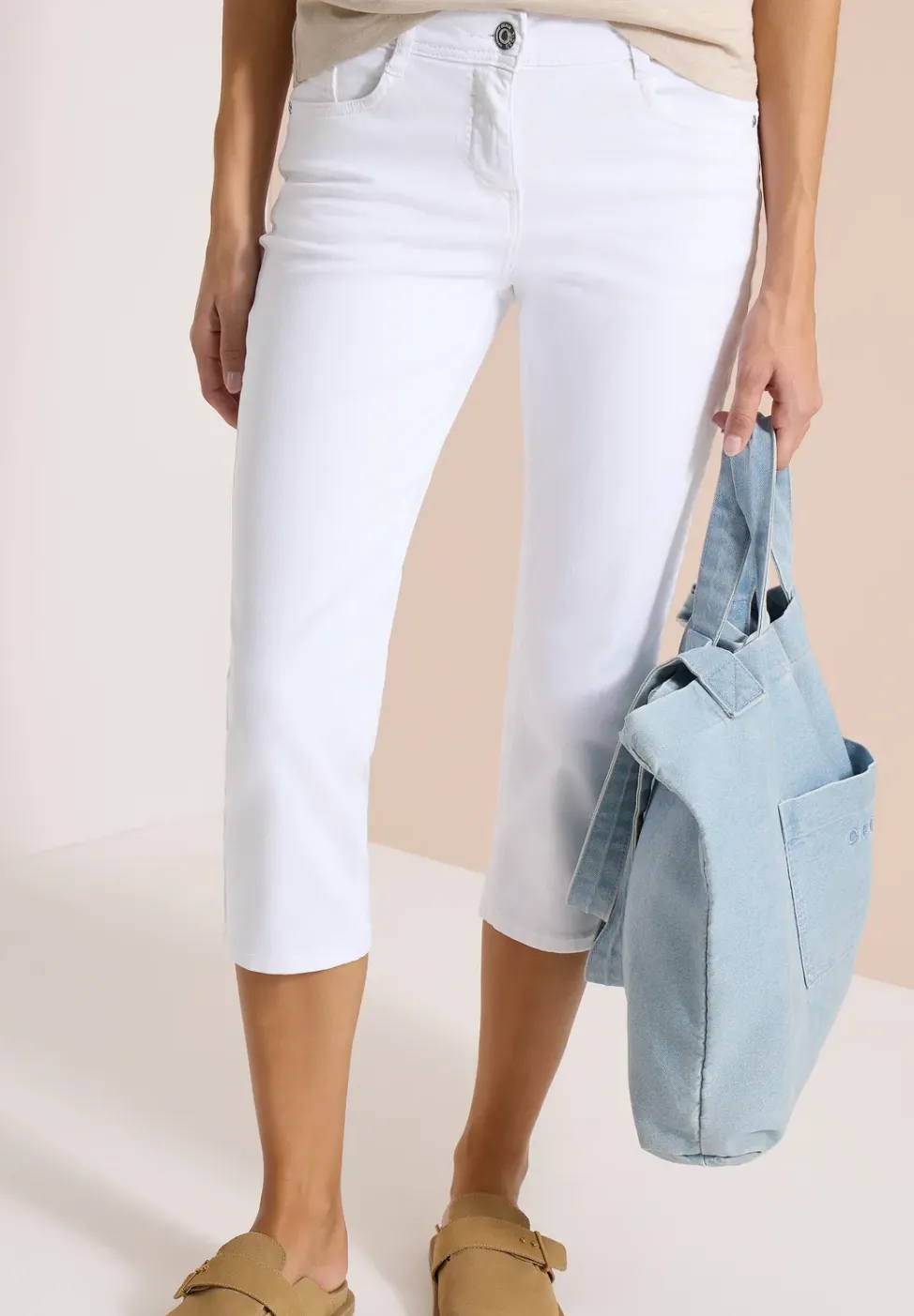 Jeans 3/4 Slim Leg en coupe décontractée