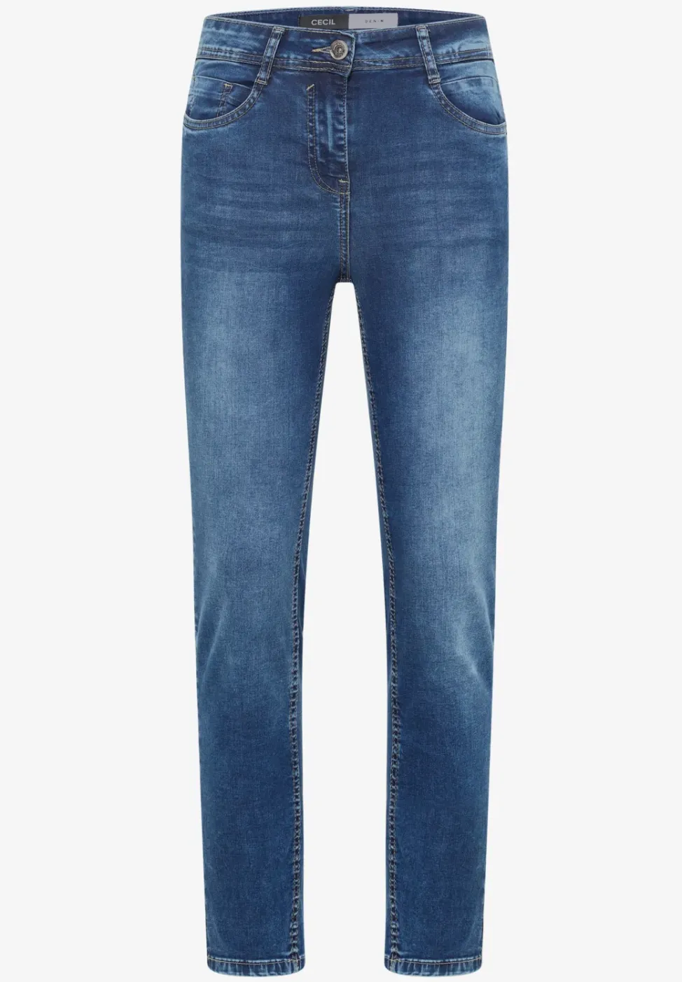 Jeans slim legs à taille haute et coupe ajustée