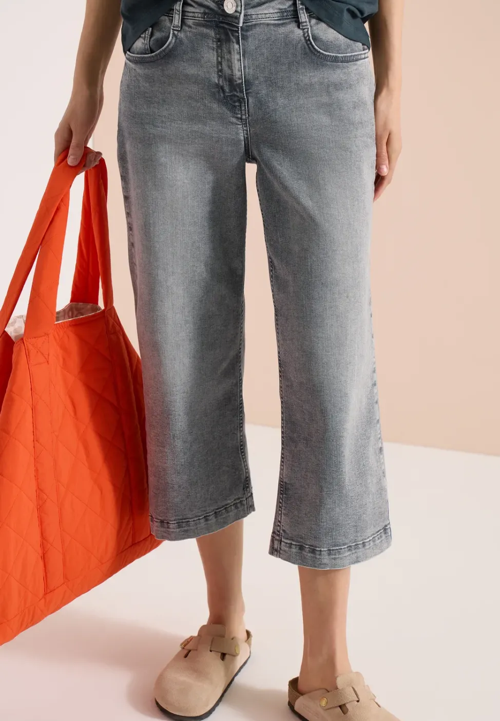 Jeans 3/4 Wide Leg en Loose Fit