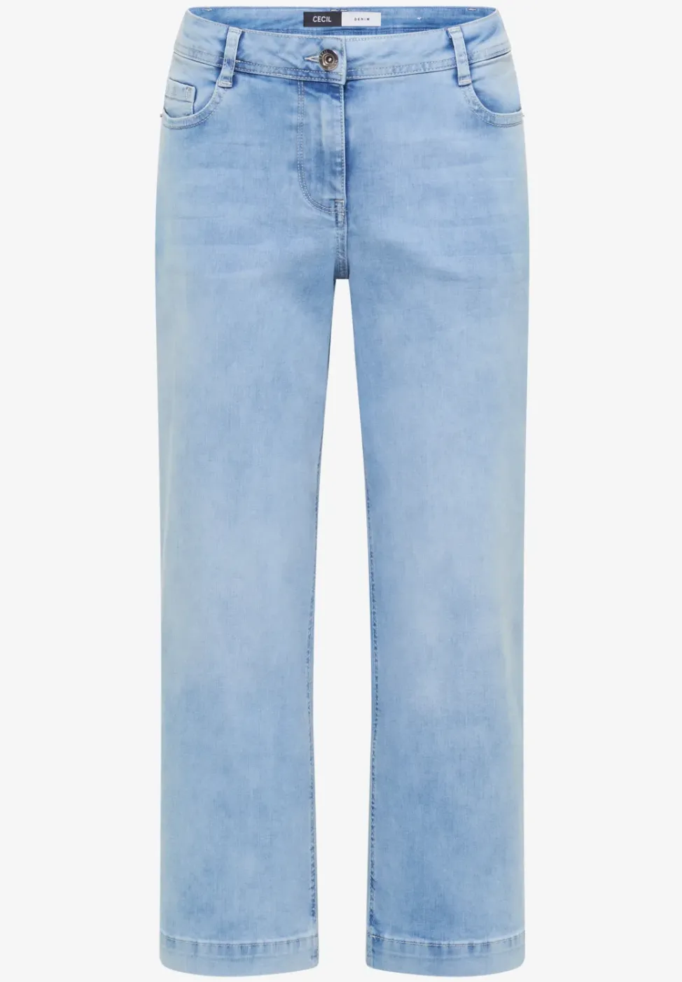 Jean 7/8 taille haute, coupe loose