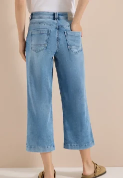Jean 3/4 taille haute à jambes larges, coupe loose