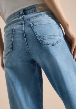 Jean 3/4 taille haute à jambes larges, coupe loose