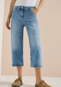 Jean 3/4 taille haute à jambes larges, coupe Slim Leg
