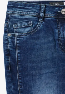 Jean taille mi-haute à coupe droite au style décontracté