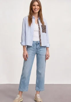 Jean taille moyenne Culotte en coupe loose