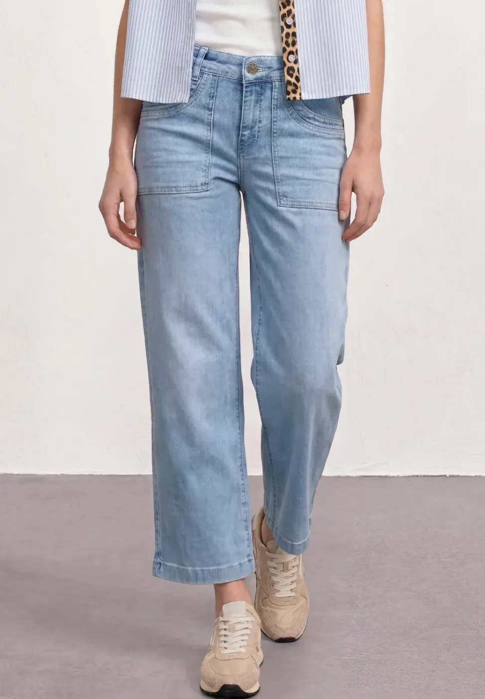 Jean taille moyenne Culotte en coupe loose