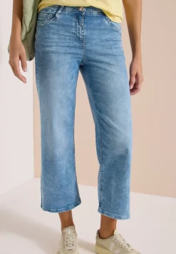 Jean 7/8 wide leg, taille ajustée