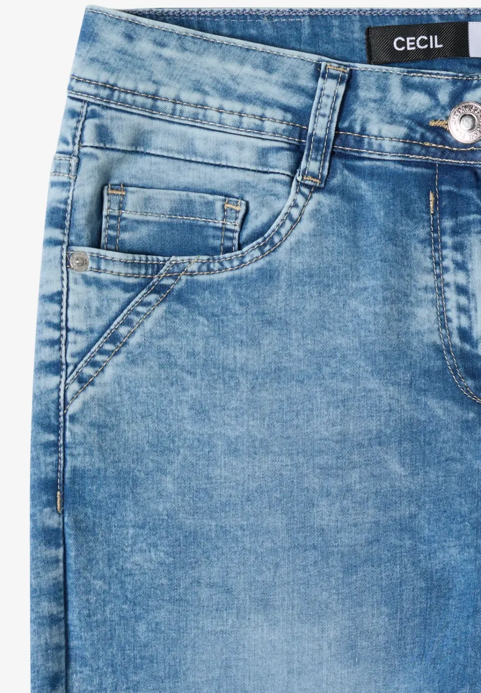 Jean 7/8 wide leg, taille ajustée