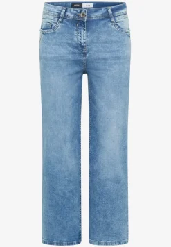 Jean 7/8 wide leg, taille ajustée