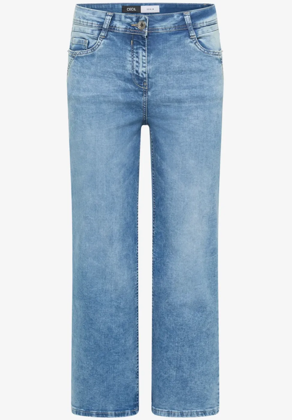 Jean 7/8 wide leg, taille ajustée