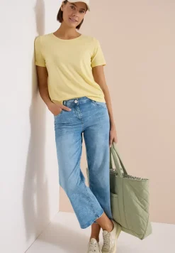 Jean 7/8 wide leg, taille ajustée
