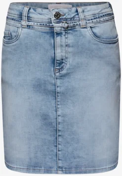 Jupe en jean longueur genou avec détail de ceinture