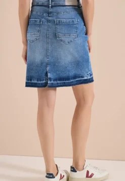 Jupe en jean longueur genou avec détail de ceinture