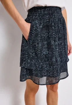 Jupe en mousseline de soie à motifs
