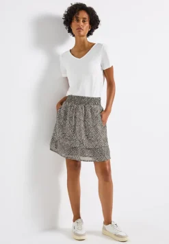 Jupe en mousseline de soie à motifs