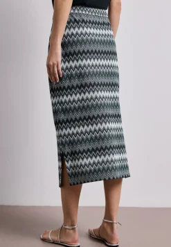 Jupe midi avec motif en zigzag