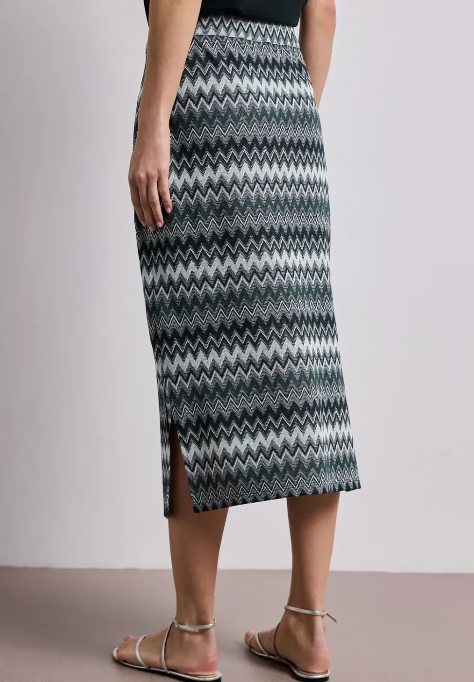 Jupe midi avec motif en zigzag
