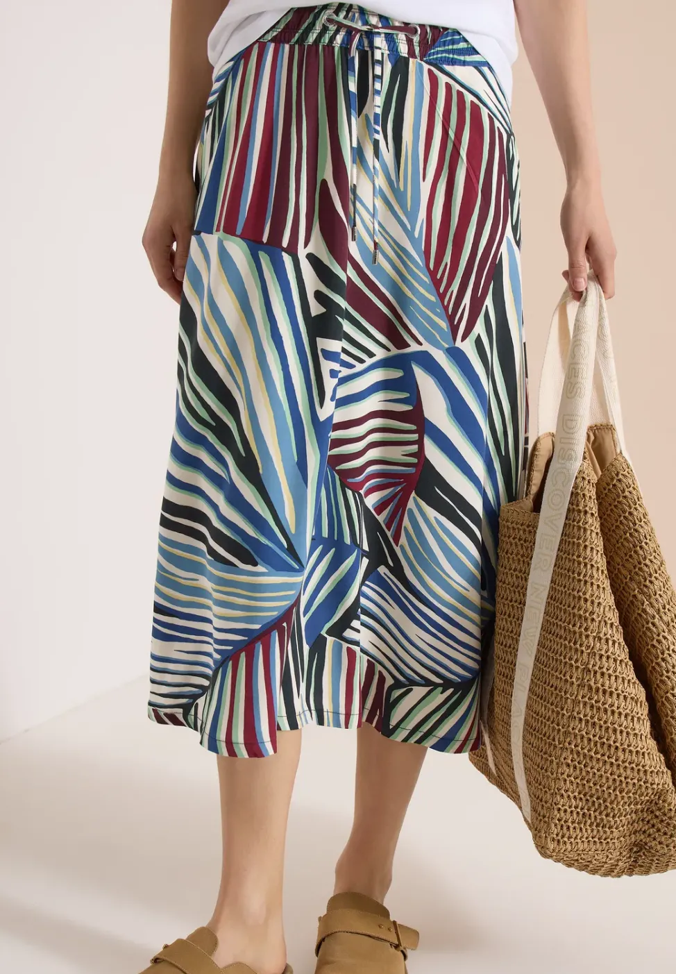 Jupe midi avec motif graphique