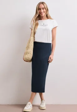 Jupe midi en jersey uni