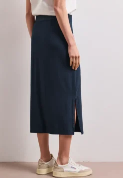 Jupe midi en jersey uni
