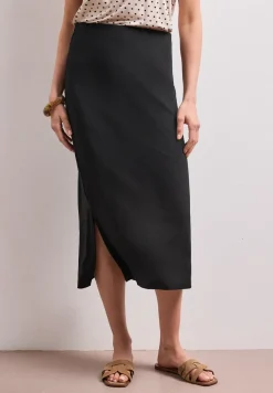 Jupe midi en jersey uni