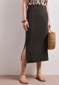 Jupe midi en jersey uni