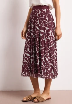 Jupe midi en maille avec imprimé