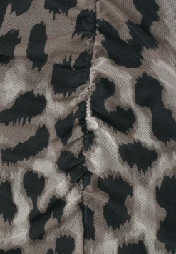Jupe midi en mesh avec imprimé