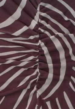 Jupe midi en mesh avec imprimé