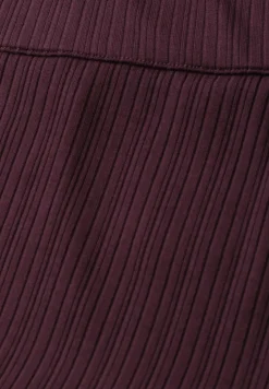 Jupe midi en structure côtelée avec taille élastique