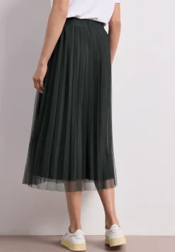 Jupe midi plissée en tulle structuré